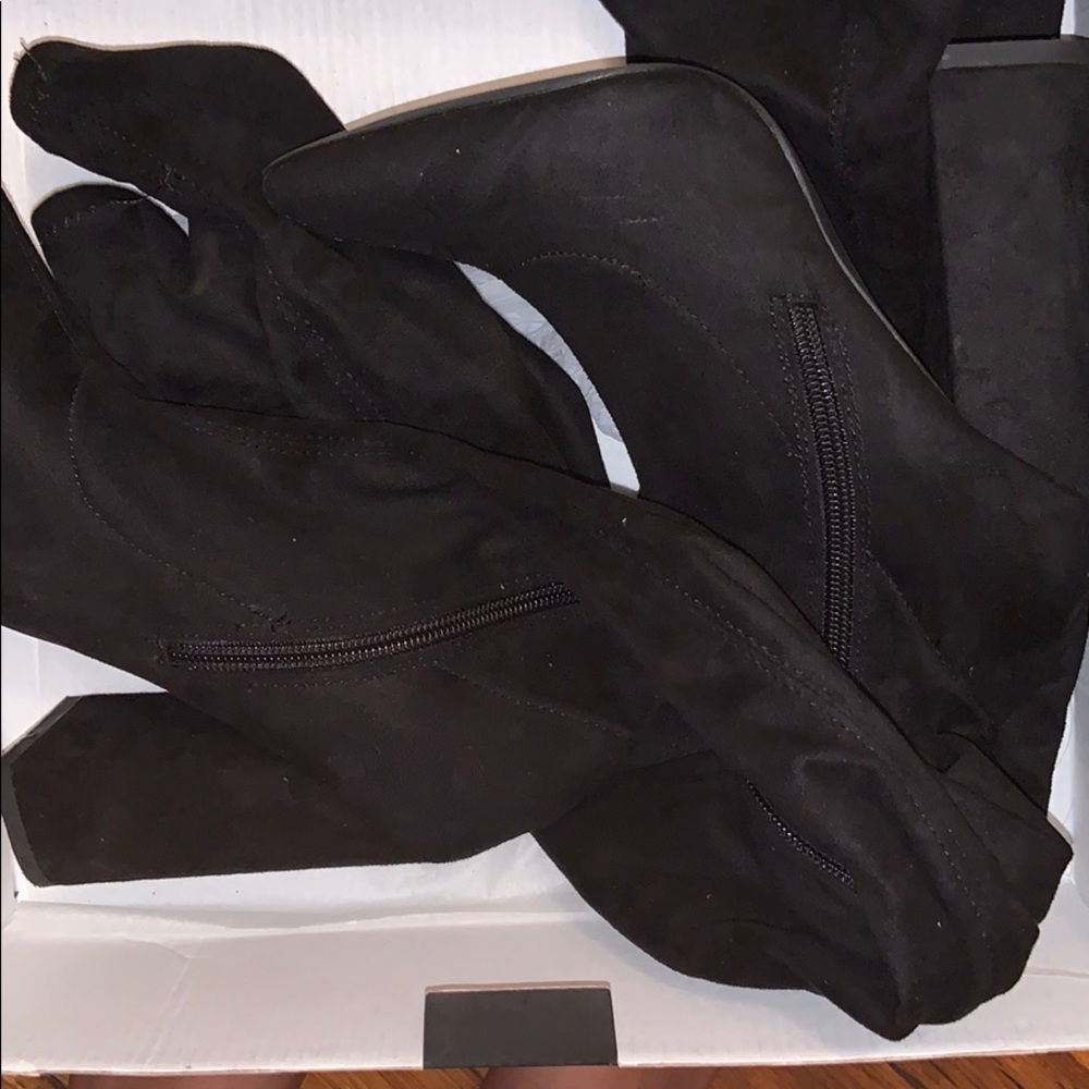 Black knee high boots